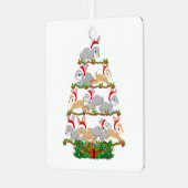 Bunny Christmas Tree Bunny Animal Lover Xmas Ornament Aus Metall (Vorderseite links)