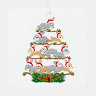 Bunny Christmas Tree Bunny Animal Lover Xmas Ornament Aus Metall