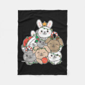 Bunny Christmas Tree Funny Animal Christmas Fleecedecke (Vorderseite)
