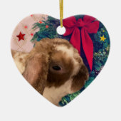 Bunny Christmas Wish Keramik Ornament (Vorne)
