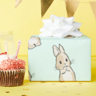 Bunny cleaning paws geschenkpapier