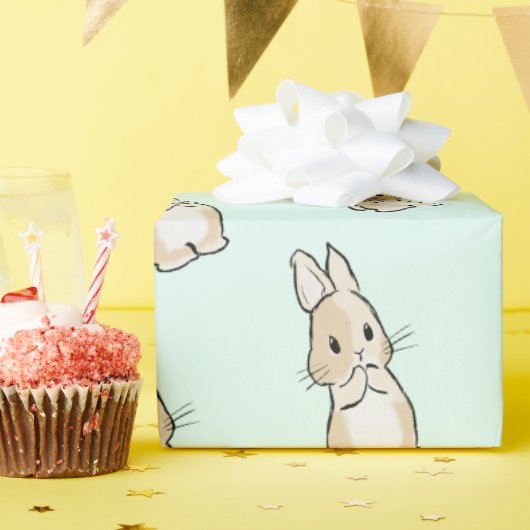 Bunny cleaning paws geschenkpapier (Geburtstagsparty)