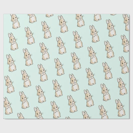 Bunny cleaning paws geschenkpapier (Flach)