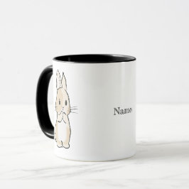 Bunny cleaning paws tasse
