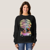 Bunny Cocker Spaniel Dog & Eggs On Truck Happy Eas Sweatshirt (Vorne ganz)
