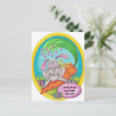 Bunny Colored words Postkarte (Stehend Vorderseite)