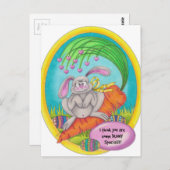 Bunny Colored words Postkarte (Vorne/Hinten)