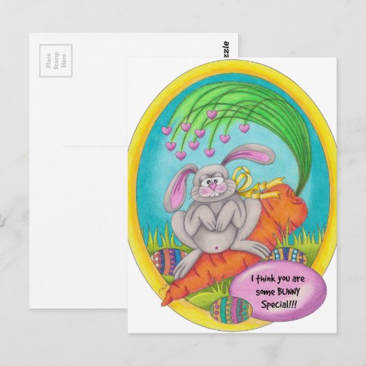 Bunny Colored words Postkarte (Vorne/Hinten)