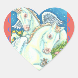 BUNNY & COLT ANGELN, WEISSER OSTERE HORSE STICKERS
