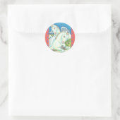 BUNNY & COLT ANGELN, WEISSER OSTERKLEBER RUNDER AUFKLEBER (Tasche)