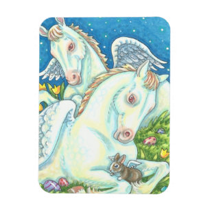 BUNNY & COLT ANGELN, WHIMSESTER EASTER MAGNET Klei