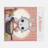 Bunny Cooking Print Fleecedecke (Vorderseite (Horizontal))