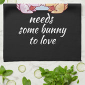 Bunny Couple Liebe Herzlich Willkommen Geschirrtuch (Gefaltet)