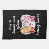 Bunny Couple Liebe Herzlich Willkommen Geschirrtuch (Horizontal)