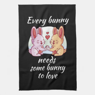 Bunny Couple Liebe Herzlich Willkommen Geschirrtuch