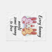 Bunny Couple Love Heart Easter Lovers Fleecedecke (Vorderseite (Horizontal))