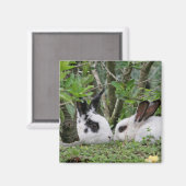 Bunny Couple Magnet (Vorderseite/Rückseite)