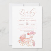 Bunny Cradle Girl Pink Baby Dusche Party Einladung (Vorderseite)