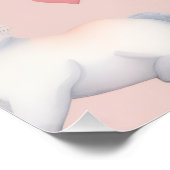 Bunny Cupid Nursery Art – Watercolor Blush Pink Poster (Ecke)