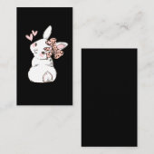 Bunny Cute Rabbit Leopard Bow Tie Girls Women Visitenkarte (Vorne/Hinten)