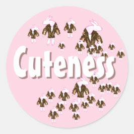 Bunny Cuteness Overload Classic Round Sticker