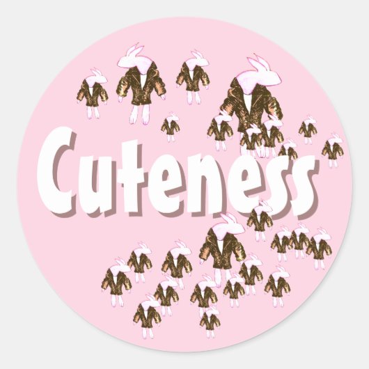 Bunny Cuteness Overload Classic Round Sticker (Vorderseite)
