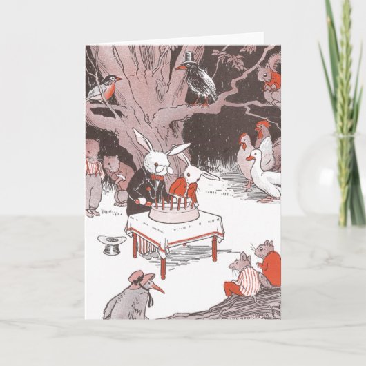 Bunny Cuts Birthday Cake Karte (Vorderseite)