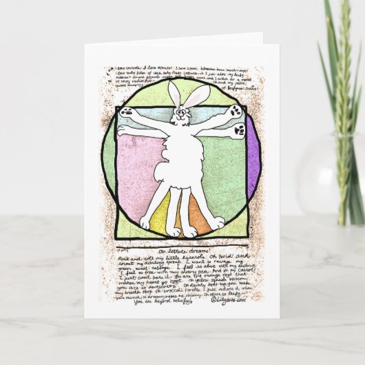 Bunny Da Vinci Gruß und Note Card Karte (Vorderseite)