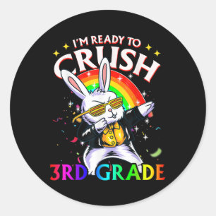 Bunny Dabbing 3. Klasse Zurück zur Schule Ich bin Runder Aufkleber