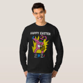 Bunny Dabbing Happy Easter 2021 Bunny Wearing Face T-Shirt (Vorne ganz)