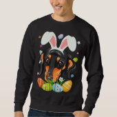 Bunny Dachshund Dog Head Easter Eggs Wiener Easter Sweatshirt (Vorderseite)