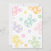 Bunny Daisy Floral Pastel Spring 5th Birthday Einladung (Rückseite)