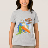 Bunny Dancing with Carrot - Fertig für Ostern Tri-Blend Shirt (Vorderseite)