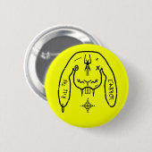 Bunny des Untergangs Lustiger seltsamer Hase Button (Vorne & Hinten)