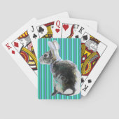 Bunny Design Playing Cards Gestreifter Hintergrund Spielkarten (Rückseite)