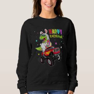 Bunny Dinosaur T Rex Riding Monster Happy Ea Sweatshirt
