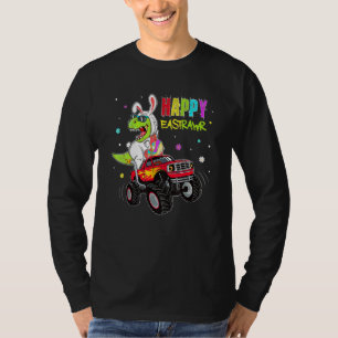 Bunny Dinosaur T Rex Riding Monster Happy Ea T-Shirt