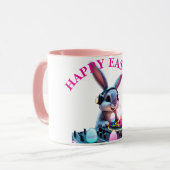 Bunny DJ Ostereier Turntable Rosa Tasse (Vorderseite Links)
