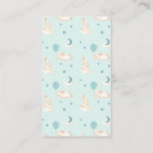 Bunny Dreams Blue Baby Dusche Begleitkarte (Rückseite)