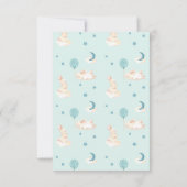 Bunny Dreams Blue Baby Dusche Dankeskarte (Rückseite)