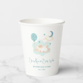Bunny Dreams Blue Baby Dusche Pappbecher (Rückseite)