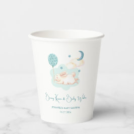 Bunny Dreams Blue Baby Dusche Pappbecher