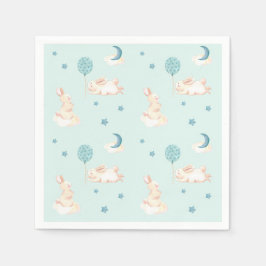 Bunny Dreams Blue Baby Dusche Serviette
