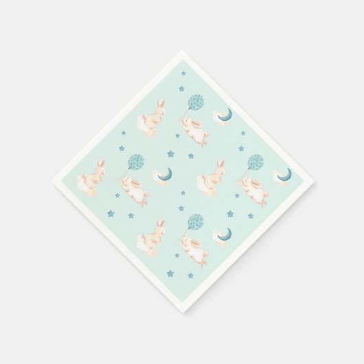 Bunny Dreams Blue Baby Dusche Serviette (Ecke)