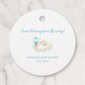 Bunny Dreams Blue Babydusche Geschenkanhänger (Rückseite)