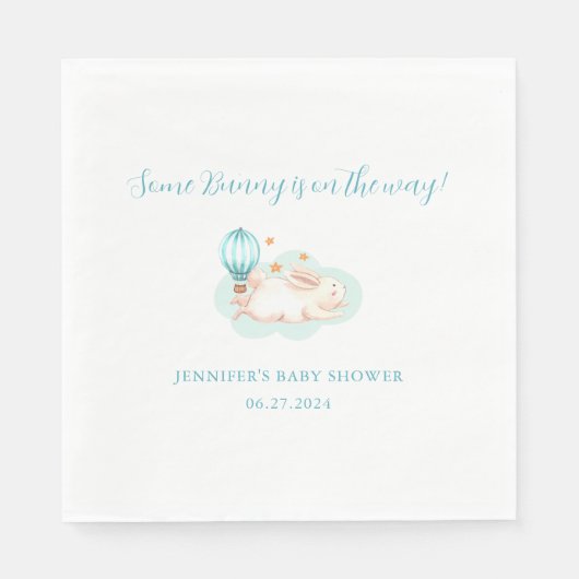Bunny Dreams Blue Babydusche Serviette (Vorderseite)