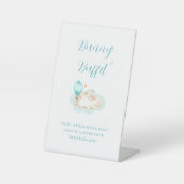 Bunny Dreams Blue Babydusche Sockelschild (Vorderseite)