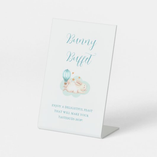 Bunny Dreams Blue Babydusche Sockelschild (Vorderseite)