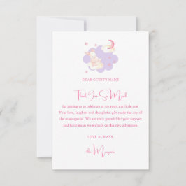 Bunny Dreams Lila Baby Dusche Dankeskarte