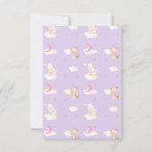 Bunny Dreams Lila Baby Dusche Dankeskarte (Rückseite)